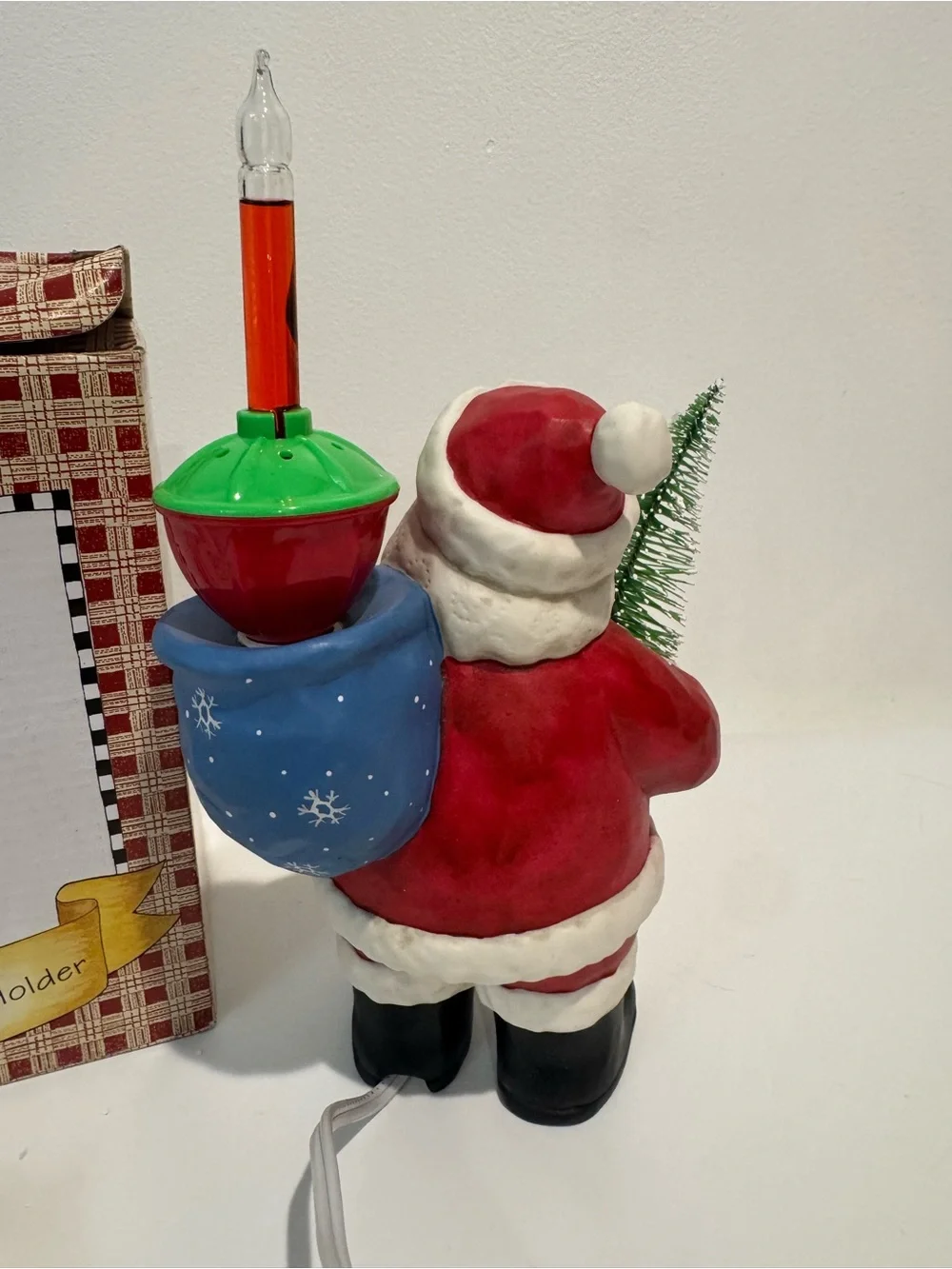 Rare Gooseberry Patch brand Santa Bubble Light Holder